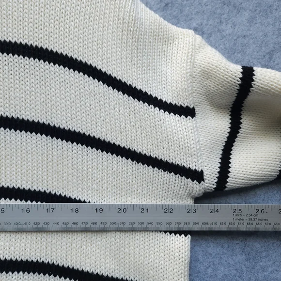 Jenni Kayne Chloe Ivory Black Stripe Crewneck - Picture 8 of 9